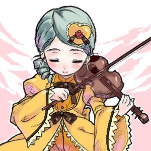 Rating: Safe Score: 0 Tags: 1girl blush bow bow_(instrument) bowtie closed_eyes dress frills hair_ornament image instrument kanaria long_sleeves music orange_dress playing_instrument solo violin yellow_dress User: admin