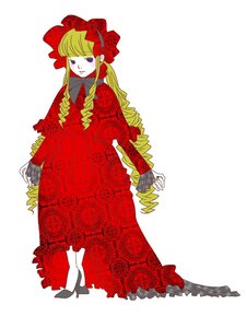 Rating: Safe Score: 0 Tags: 1girl bangs blonde_hair blue_eyes bonnet bow dress drill_hair frills full_body image long_hair long_sleeves purple_eyes red_dress ringlets rose shinku shoes sidelocks simple_background smile solo standing twin_drills very_long_hair white_background User: admin