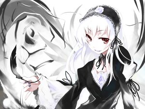 Rating: Safe Score: 0 Tags: 1girl black_dress black_ribbon dress frills grey_nails hairband highres image juliet_sleeves lolita_hairband long_hair long_sleeves looking_at_viewer nail_polish puffy_sleeves red_eyes ribbon rose rozen_maiden smile solo suigintou upper_body ushiki_yoshitaka white_hair wings User: admin