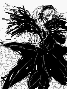 Rating: Safe Score: 0 Tags: 1girl dress frilled_dress frilled_hairband frills gothic_lolita greyscale hairband image lolita_fashion lolita_hairband long_hair long_sleeves looking_at_viewer looking_back monochrome sketch solo suigintou white_background wings User: admin