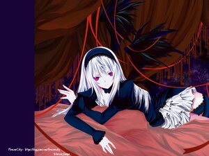 Rating: Safe Score: 0 Tags: 1girl bangs black_legwear black_wings cross curtains dress feathers frills hairband image juliet_sleeves long_hair long_sleeves looking_at_viewer lying on_stomach puffy_sleeves red_eyes ribbon solo suigintou thighhighs white_hair wings User: admin