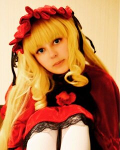 Rating: Safe Score: 0 Tags: 1girl bangs blonde_hair blue_eyes blurry depth_of_field dress flower lips long_hair long_sleeves looking_at_viewer red_flower red_rose rose shinku simple_background solo upper_body User: admin