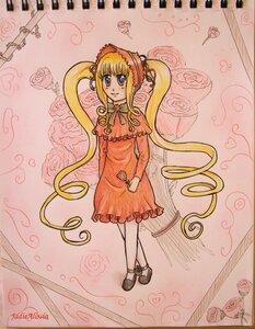 Rating: Safe Score: 0 Tags: 1girl auto_tagged blonde_hair bonnet dress flower full_body heart image long_hair long_sleeves looking_at_viewer red_dress rose shinku shoes sidelocks smile solo standing twintails very_long_hair User: admin