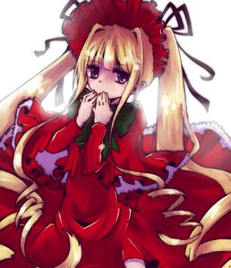 Rating: Safe Score: 0 Tags: 1girl blonde_hair bonnet bow bowtie dress drill_hair frills green_bow image long_hair long_sleeves looking_at_viewer red_dress shinku sidelocks simple_background solo standing twin_drills twintails very_long_hair white_background User: admin