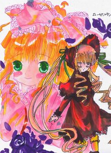 Rating: Safe Score: 0 Tags: 1girl blonde_hair bow dress drill_hair flower frills green_eyes hinaichigo image long_hair long_sleeves looking_at_viewer marker_(medium) pair red_dress rose shinku standing traditional_media twin_drills twintails User: admin