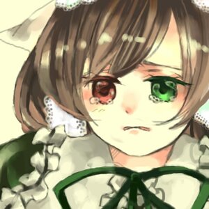 Rating: Safe Score: 0 Tags: 1girl blush brown_eyes brown_hair dress eyebrows_visible_through_hair frills green_dress hair_ornament image maid ribbon solo suiseiseki tears User: admin