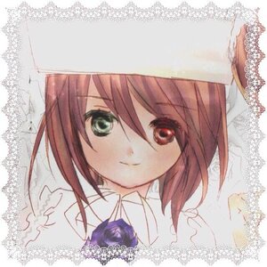 Rating: Safe Score: 0 Tags: 1girl brown_hair closed_mouth collared_shirt green_eyes hair_between_eyes hat heterochromia image looking_at_viewer portrait short_hair smile solo souseiseki User: admin