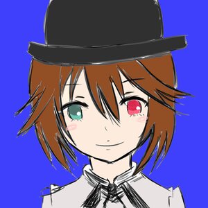 Rating: Safe Score: 0 Tags: 1girl black_headwear blue_background brown_hair hair_between_eyes hat image looking_at_viewer portrait red_eyes short_hair simple_background smile solo souseiseki User: admin