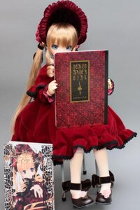 Rating: Safe Score: 0 Tags: 1girl blonde_hair blue_eyes bonnet doll dress figure frills full_body long_hair long_sleeves looking_at_viewer photo red_dress shinku sitting solo standing twintails User: admin