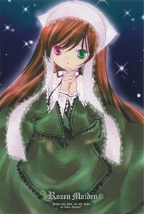 Rating: Safe Score: 0 Tags: 1girl brown_hair dress frills green_dress green_eyes heterochromia image long_hair long_sleeves looking_at_viewer red_eyes solo suiseiseki very_long_hair User: admin