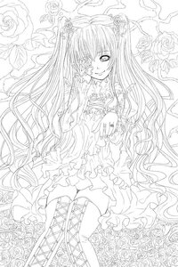 Rating: Safe Score: 0 Tags: 1girl boots cross-laced_footwear dress flower frills greyscale image kirakishou lace-up_boots lineart long_hair monochrome rose smile solo thigh_boots thighhighs thorns very_long_hair white_rose yellow_rose User: admin