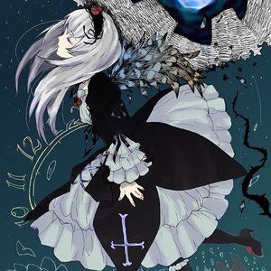 Rating: Safe Score: 0 Tags: 1girl dress flower frilled_sleeves frills gothic_lolita hairband high_heels image lolita_fashion long_hair long_sleeves profile rose silver_hair solo suigintou wings User: admin