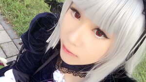 Rating: Safe Score: 0 Tags: 1girl bangs blunt_bangs close-up closed_mouth eyelashes face grass lace lips looking_at_viewer red_eyes ribbon solo suigintou white_hair User: admin