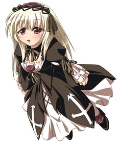 Rating: Safe Score: 0 Tags: 1girl black_dress blush detached_collar dress flower frills full_body hairband image long_hair long_sleeves looking_at_viewer open_mouth pink_eyes pink_rose rose simple_background solo standing suigintou white_background white_hair User: admin