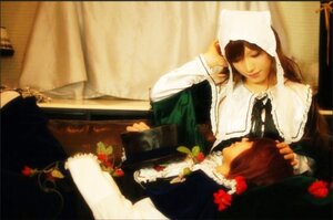 Rating: Safe Score: 0 Tags: closed_eyes flower head_scarf red_rose rose solo suiseiseki User: admin