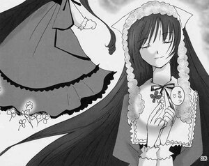 Rating: Safe Score: 0 Tags: 1girl animal_ears cat_ears closed_eyes dress greyscale image long_hair long_sleeves monochrome smile solo suiseiseki tail very_long_hair User: admin
