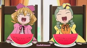 Rating: Safe Score: 0 Tags: 2girls :d blonde_hair closed_eyes drill_hair food fruit green_hair hina_ichigo hinaichigo image indoors kanaria multiple_girls open_mouth pair plate smile strawberry twin_drills twins watermelon window User: admin