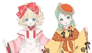 Rating: Safe Score: 0 Tags: 2girls :d blonde_hair bow drill_hair green_eyes green_hair hair_bow hat hina_ichigo hinaichigo image japanese_clothes kanaria kimono long_sleeves looking_at_viewer multiple_girls open_mouth pair short_hair sleeves_past_wrists smile wide_sleeves User: admin