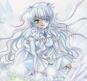 Rating: Safe Score: 0 Tags: 1girl barasuishou blue_eyes breasts dress flower frills hair_ornament heterochromia image long_hair long_sleeves looking_at_viewer ribbon solo traditional_media very_long_hair yellow_eyes User: admin