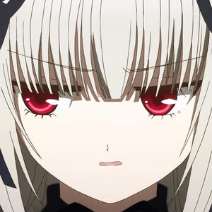 Rating: Safe Score: 3 Tags: 1girl blush eyebrows_visible_through_hair face image looking_at_viewer red_eyes simple_background solo suigintou User: admin