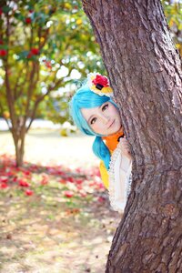 Rating: Safe Score: 0 Tags: 1girl blue_hair blurry blurry_background brown_eyes depth_of_field dress flower hair_flower hair_ornament kanaria lips looking_at_viewer photo solo User: admin