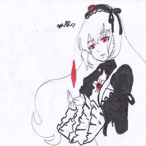 Rating: Safe Score: 0 Tags: 1girl dress flower frills image long_sleeves looking_at_viewer red_eyes red_flower red_rose rose short_hair solo spot_color striped suigintou vertical_stripes white_hair User: admin