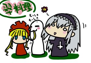 Rating: Safe Score: 0 Tags: 2girls black_wings blonde_hair blush bonnet chibi dress flower hairband image lolita_hairband multiple_girls pair rose shinku silver_hair simple_background suigintou wings User: admin