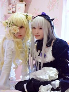 Rating: Safe Score: 0 Tags: 2girls 91076 bangs black_dress blonde_hair blunt_bangs blurry closed_mouth curtains depth_of_field dress flower lips long_hair long_sleeves looking_at_viewer multiple_cosplay multiple_girls suigintou tagme User: admin
