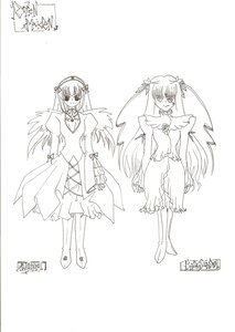 Rating: Safe Score: 0 Tags: 2girls barasuishou boots dress feathered_wings full_body greyscale hairband image long_hair long_sleeves looking_at_viewer monochrome multiple_girls pair ribbon simple_background standing striped striped_legwear suigintou thighhighs vertical_stripes very_long_hair white_background wings User: admin