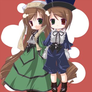 Rating: Safe Score: 0 Tags: 2girls artist_request blush brown_hair collar dress full_body green_dress green_eyes hat head_scarf heterochromia image long_hair long_sleeves looking_at_viewer multiple_girls pair pants red_background red_eyes ribbon rozen_maiden short_hair siblings simple_background sisters souseiseki standing suiseiseki top_hat twins very_long_hair User: admin