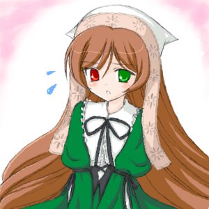 Rating: Safe Score: 0 Tags: 1girl brown_hair dress green_dress green_eyes hat head_scarf heterochromia image long_hair long_sleeves looking_at_viewer red_eyes simple_background solo suiseiseki very_long_hair white_background User: admin