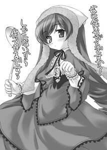 Rating: Safe Score: 0 Tags: 1girl aoi_kumiko artist_request blush dress greyscale heterochromia image ladle long_hair long_sleeves looking_at_viewer monochrome ribbon rozen_maiden simple_background solo standing suiseiseki translated very_long_hair white_background User: admin