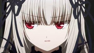 Rating: Safe Score: 0 Tags: 1girl bangs eyebrows_visible_through_hair face image looking_at_viewer parted_lips red_eyes ribbon simple_background solo suigintou tears User: admin