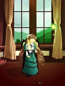 Rating: Safe Score: 0 Tags: 1girl :o brown_hair curtains dress frills green_dress green_eyes heterochromia image indoors long_hair long_sleeves looking_at_viewer open_mouth red_eyes sitting solo suiseiseki twintails very_long_hair window User: admin