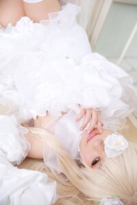 Rating: Safe Score: 0 Tags: 1girl blonde_hair blurry eyepatch flower hair_ornament kirakishou lips long_hair looking_at_viewer realistic solo white_flower white_theme User: admin