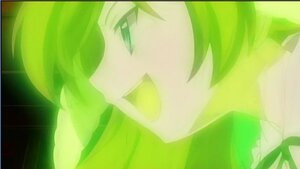 Rating: Safe Score: 0 Tags: 1girl close-up green_eyes green_hair green_theme image looking_at_viewer open_mouth smile solo suiseiseki User: admin