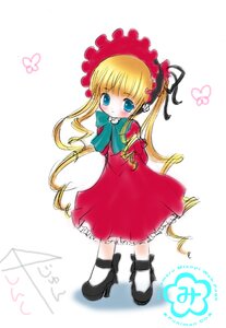 Rating: Safe Score: 0 Tags: 1girl auto_tagged black_footwear blonde_hair blue_eyes blush bonnet bow bowtie dress full_body image long_hair long_sleeves looking_at_viewer red_dress shinku shoes sidelocks simple_background solo standing twintails very_long_hair white_background User: admin