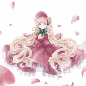 Rating: Safe Score: 0 Tags: 1girl bangs blonde_hair blue_eyes bonnet bow bowtie cup dress flower green_bow image long_hair long_sleeves looking_at_viewer pantyhose petals pink_flower pink_rose red_dress rose shinku sitting solo striped teacup twintails very_long_hair User: admin