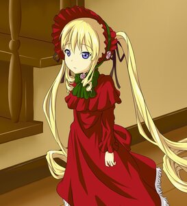 Rating: Safe Score: 0 Tags: 1girl auto_tagged blonde_hair blue_eyes bonnet bow dress flower green_bow image long_hair long_sleeves looking_at_viewer red_dress rose shinku solo twintails very_long_hair User: admin