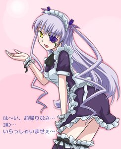 Rating: Safe Score: 0 Tags: 1girl apron barasuishou eyepatch frills image long_hair looking_at_viewer maid maid_headdress open_mouth silver_hair solo striped thighhighs wrist_cuffs yellow_eyes zettai_ryouiki User: admin