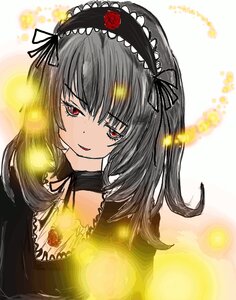 Rating: Safe Score: 0 Tags: 1girl choker dress flower hairband image lolita_fashion lolita_hairband long_hair looking_at_viewer red_eyes rose smile solo suigintou twintails upper_body User: admin