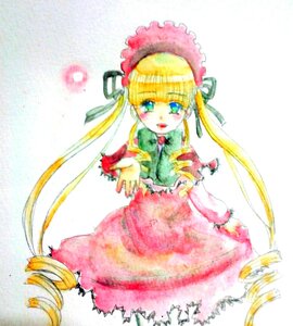Rating: Safe Score: 0 Tags: 1girl blonde_hair blue_eyes blush bonnet bow bowtie dress drill_hair frills full_body green_bow green_neckwear image long_hair long_sleeves looking_at_viewer red_dress shinku simple_background solo twin_drills twintails very_long_hair white_background User: admin