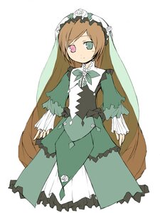 Rating: Safe Score: 0 Tags: 1girl bow brown_hair dress frills green_dress green_eyes heterochromia image long_hair long_sleeves looking_at_viewer red_eyes simple_background solo standing suiseiseki twintails very_long_hair white_background User: admin