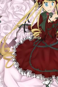 Rating: Safe Score: 0 Tags: 1girl blonde_hair blue_eyes bonnet bow dress flower frills image long_hair long_sleeves red_dress rose shinku solo twintails very_long_hair User: admin