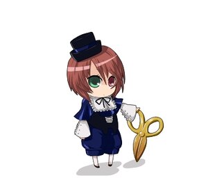 Rating: Safe Score: 0 Tags: 1girl blue_dress bow brown_hair chibi dress frills full_body green_eyes hat heterochromia image long_sleeves looking_at_viewer red_eyes ribbon short_hair simple_background solo souseiseki standing top_hat white_background User: admin