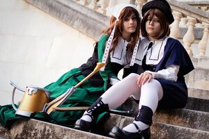 Rating: Safe Score: 0 Tags: 2girls 3d boots brown_hair hat jacket lips long_hair multiple_cosplay multiple_girls realistic sitting tagme white_legwear User: admin