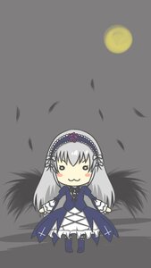 Rating: Safe Score: 0 Tags: 1girl black_wings chibi dress flower full_moon hairband image long_hair moon silver_hair solo suigintou wings User: admin