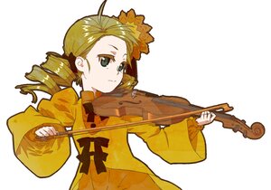 Rating: Safe Score: 0 Tags: 1girl blonde_hair bow bow_(instrument) dress drill_hair green_eyes guitar holding_instrument image instrument kanaria long_hair long_sleeves music playing_instrument simple_background solo twin_drills upper_body violin white_background yellow_dress User: admin