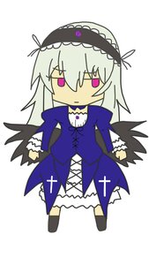 Rating: Safe Score: 0 Tags: 1girl black_wings chibi cross dress flower frills full_body hairband image lolita_hairband long_hair long_sleeves looking_at_viewer pink_eyes purple_eyes rose simple_background solo standing suigintou white_background wings User: admin