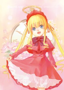 Rating: Safe Score: 0 Tags: 1girl :d blonde_hair bloomers blue_eyes bonnet bow bowtie cowboy_shot dress hat image long_hair long_sleeves looking_at_viewer open_mouth red_dress shinku sidelocks smile solo standing twintails underwear User: admin